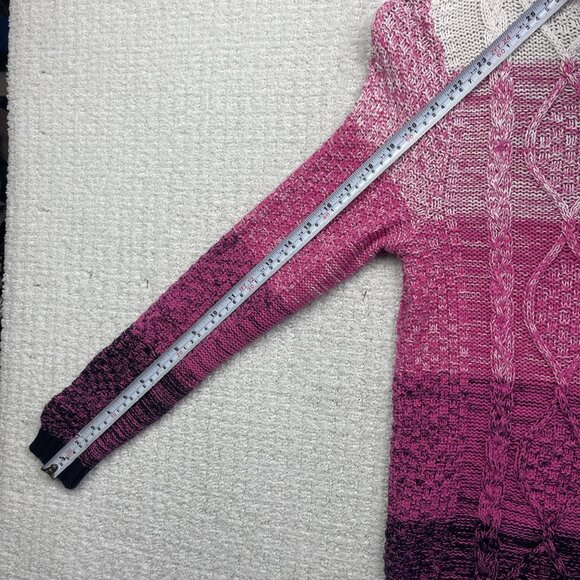 VTG Cotton Country Multicolor Sweater Women S Heavy 3D Cable Knit Canada made - Picture 12 of 16